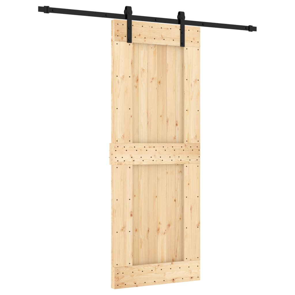 Ușă glisantă cu set de feronerie 80x210 cm, lemn masiv de pin