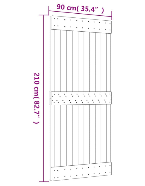 Încărcați imaginea în vizualizatorul Galerie, Ușă glisantă cu set feronerie, 90x210 cm, lemn masiv de pin
