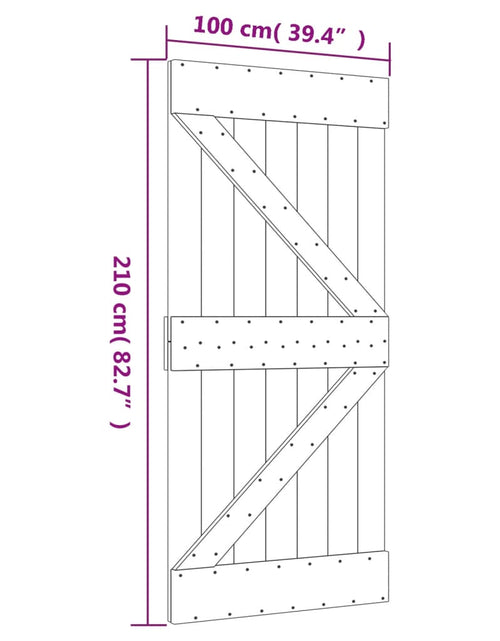 Загрузите изображение в средство просмотра галереи, Ușă glisantă cu set feronerie, 100x210 cm, lemn masiv de pin
