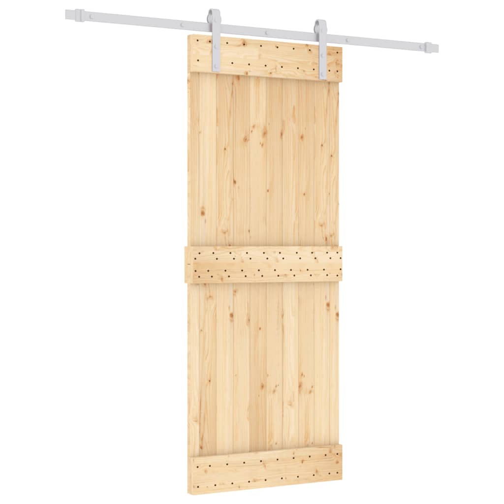 Ușă glisantă cu set de feronerie 80x210 cm, lemn masiv de pin