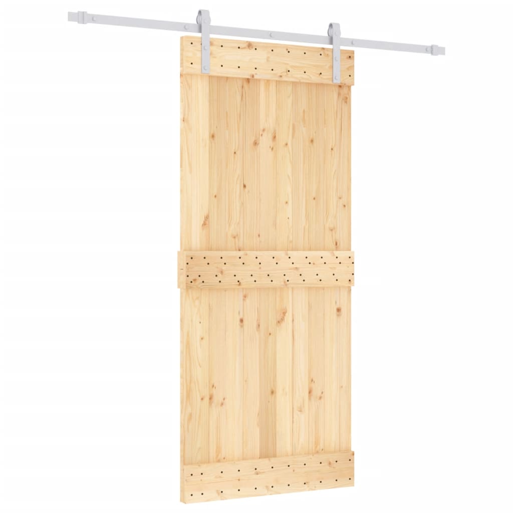 Ușă glisantă cu set feronerie, 90x210 cm, lemn masiv de pin