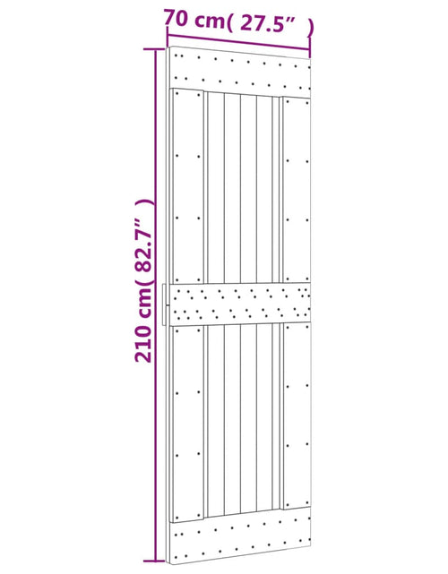 Încărcați imaginea în vizualizatorul Galerie, Ușă glisantă cu set de feronerie 70x210 cm, lemn masiv de pin
