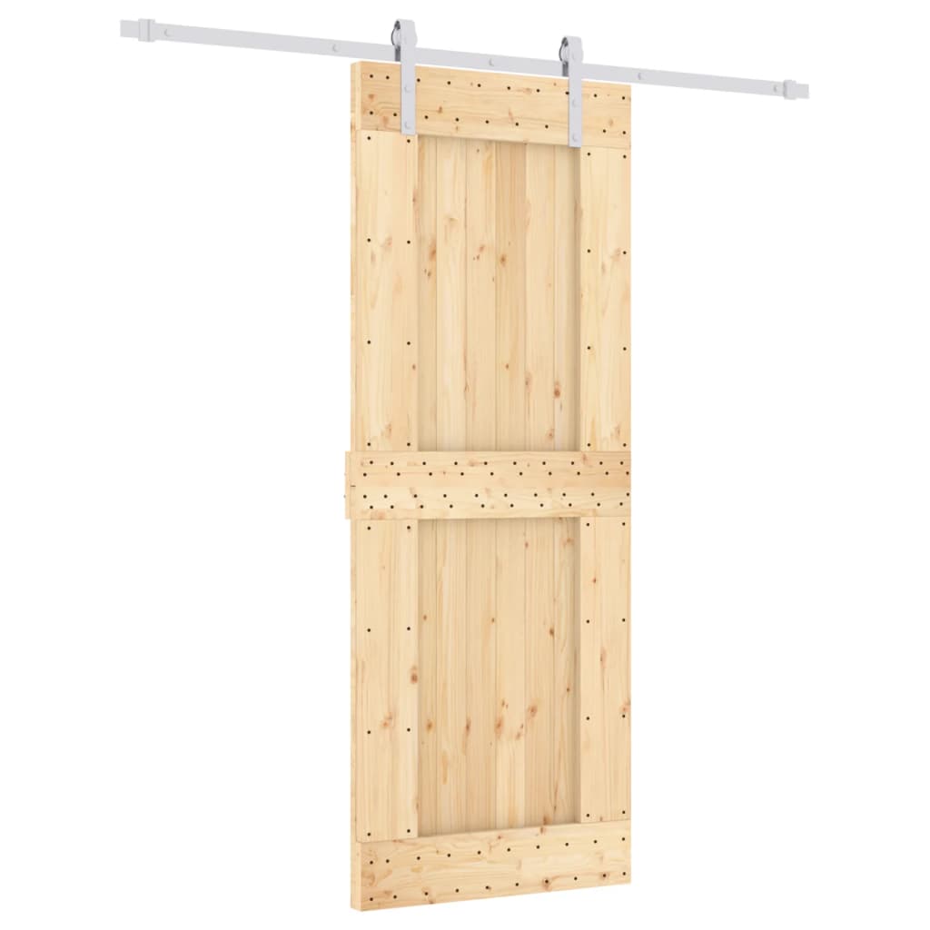 Ușă glisantă cu set de feronerie 80x210 cm, lemn masiv de pin