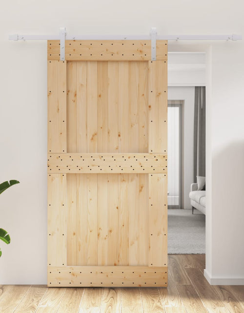 Încărcați imaginea în vizualizatorul Galerie, Ușă glisantă cu set feronerie, 100x210 cm, lemn masiv de pin
