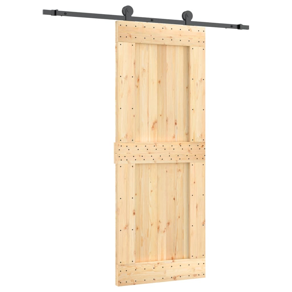 Ușă glisantă cu set de feronerie 80x210 cm, lemn masiv de pin