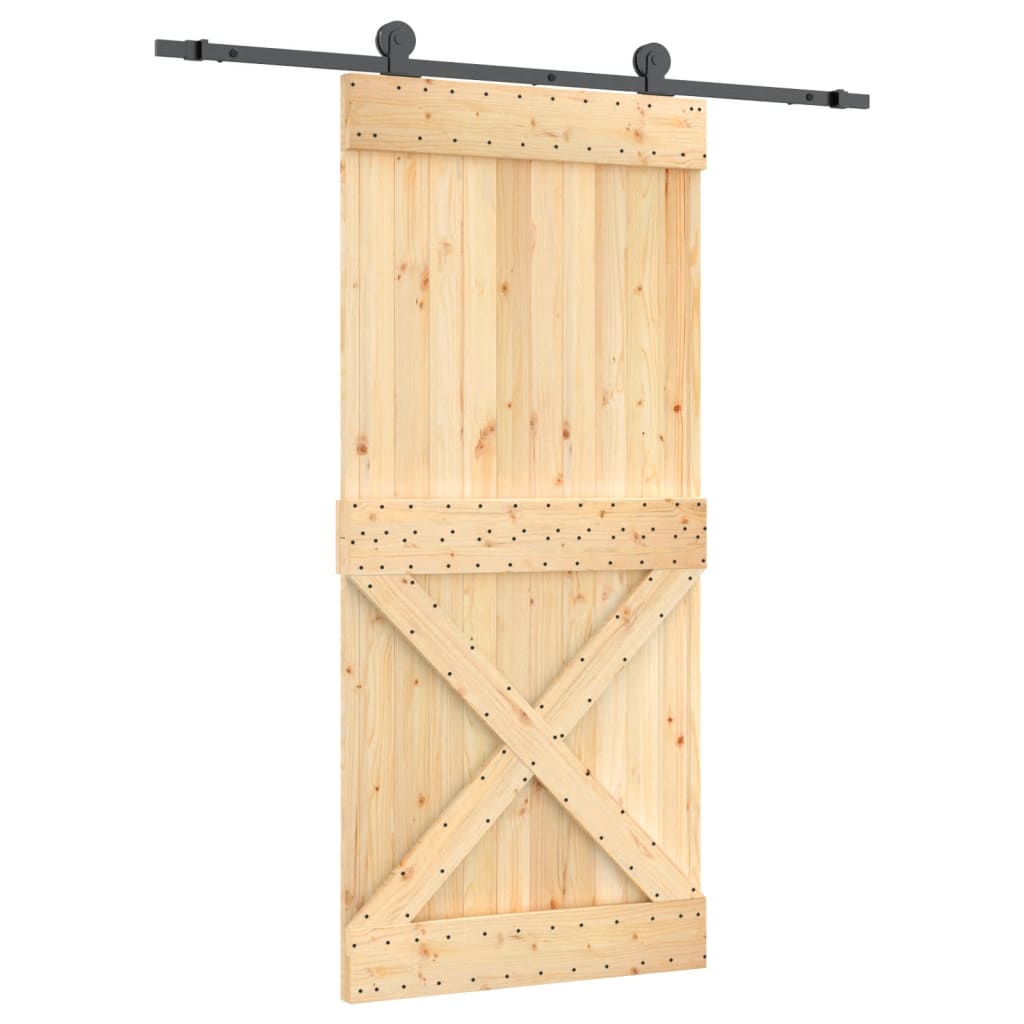 Ușă glisantă cu set de feronerie 95x210 cm, lemn masiv de pin