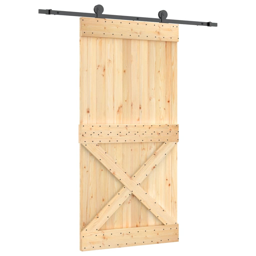 Ușă glisantă cu set feronerie, 100x210 cm, lemn masiv de pin