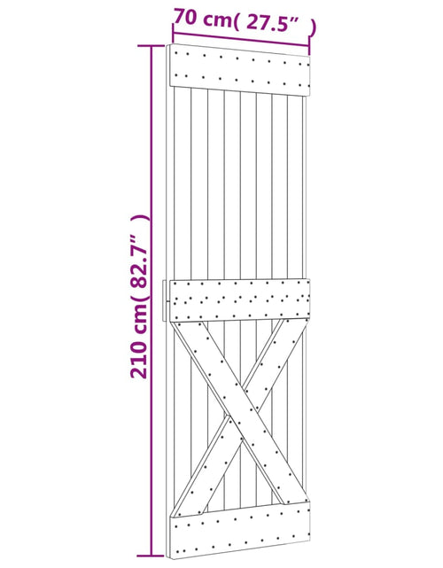 Загрузите изображение в средство просмотра галереи, Ușă glisantă cu set de feronerie 70x210 cm, lemn masiv de pin
