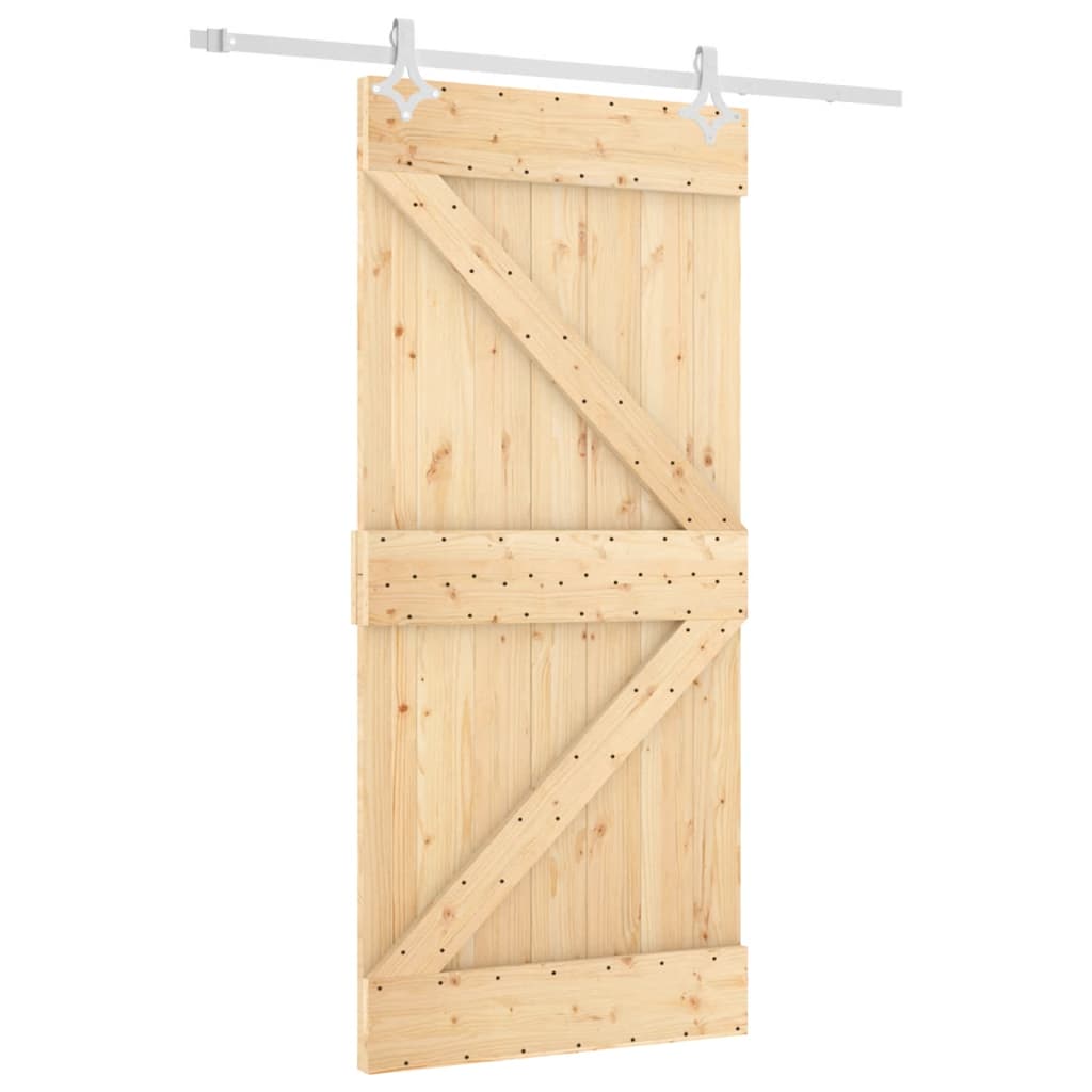 Ușă glisantă cu set de feronerie 95x210 cm, lemn masiv de pin