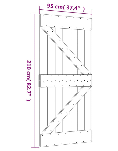 Загрузите изображение в средство просмотра галереи, Ușă glisantă cu set de feronerie 95x210 cm, lemn masiv de pin
