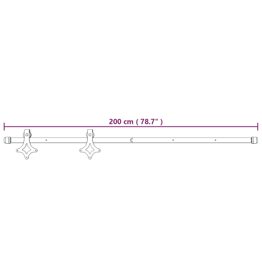 Ușă glisantă cu set de feronerie 85x210 cm, lemn masiv de pin