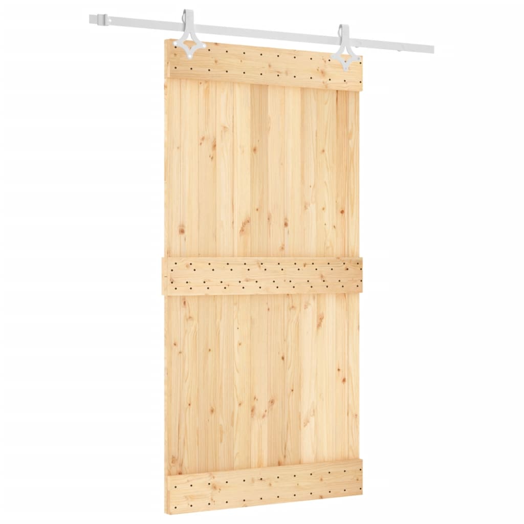 Ușă glisantă cu set feronerie, 100x210 cm, lemn masiv de pin