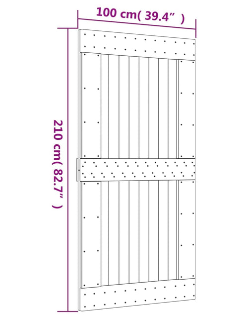 Загрузите изображение в средство просмотра галереи, Ușă glisantă cu set feronerie, 100x210 cm, lemn masiv de pin
