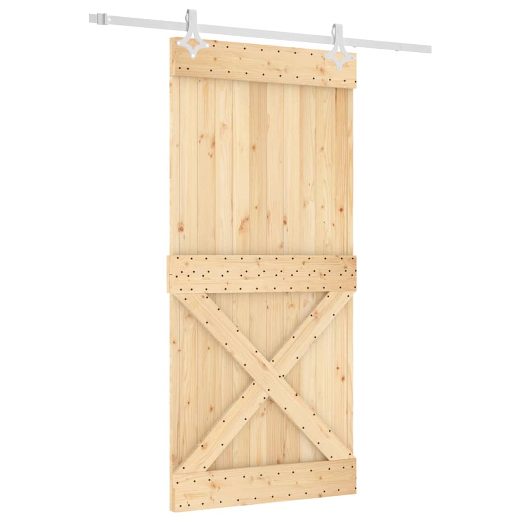 Ușă glisantă cu set de feronerie 95x210 cm, lemn masiv de pin