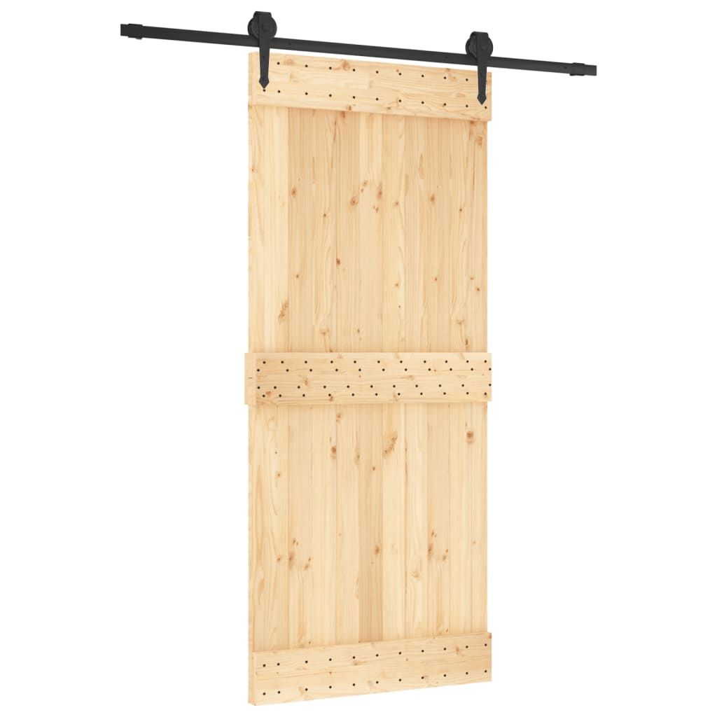 Ușă glisantă cu set feronerie, 90x210 cm, lemn masiv de pin