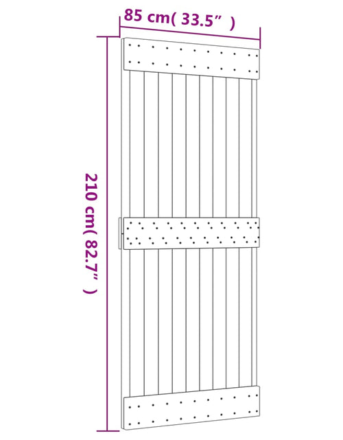 Încărcați imaginea în vizualizatorul Galerie, Ușă glisantă cu set de feronerie 85x210 cm, lemn masiv de pin
