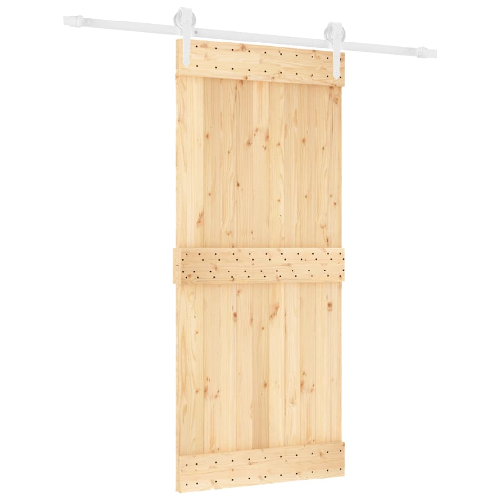 Ușă glisantă cu set feronerie, 90x210 cm, lemn masiv de pin