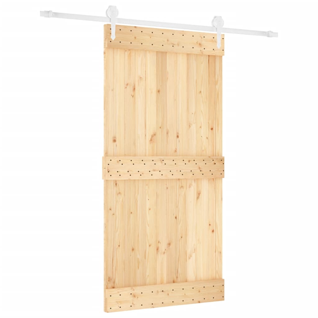 Ușă glisantă cu set feronerie, 100x210 cm, lemn masiv de pin