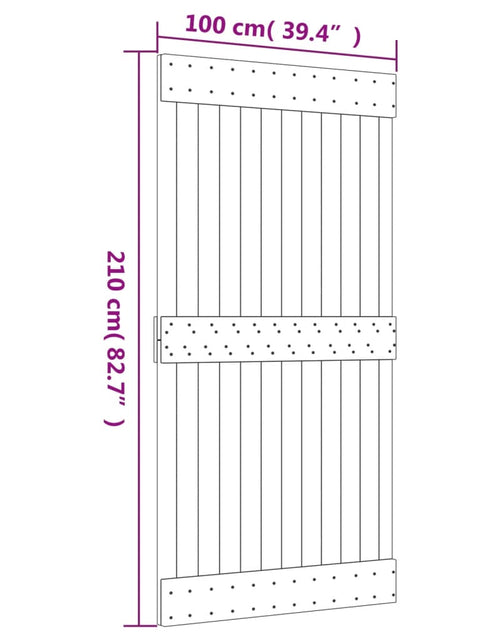 Încărcați imaginea în vizualizatorul Galerie, Ușă glisantă cu set feronerie, 100x210 cm, lemn masiv de pin
