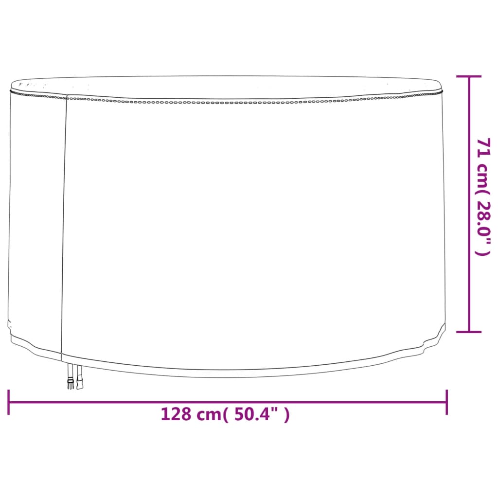 Huse mobilier de grădină 2 buc., Ø 128x71 cm, Oxford 420D