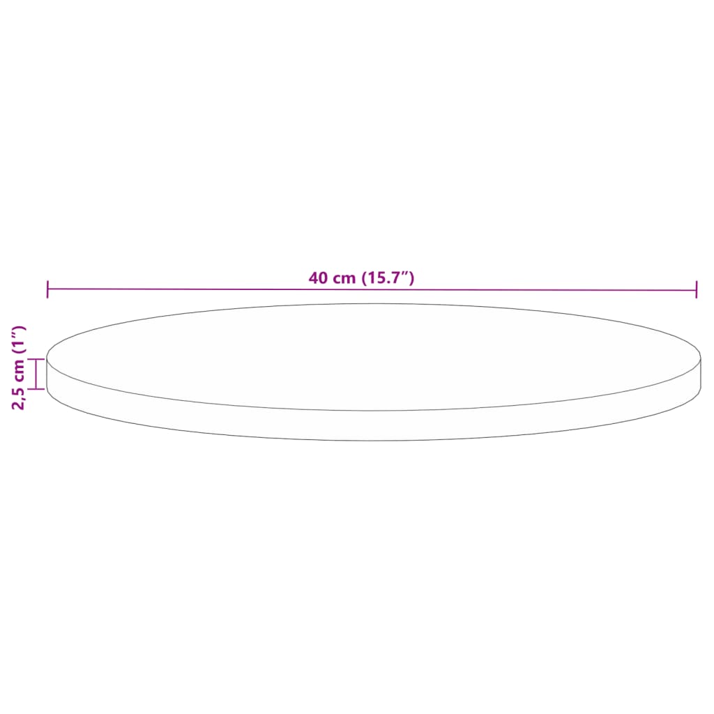 Blat de masă rotund, Ø 40x2,5 cm, lemn masiv reciclat