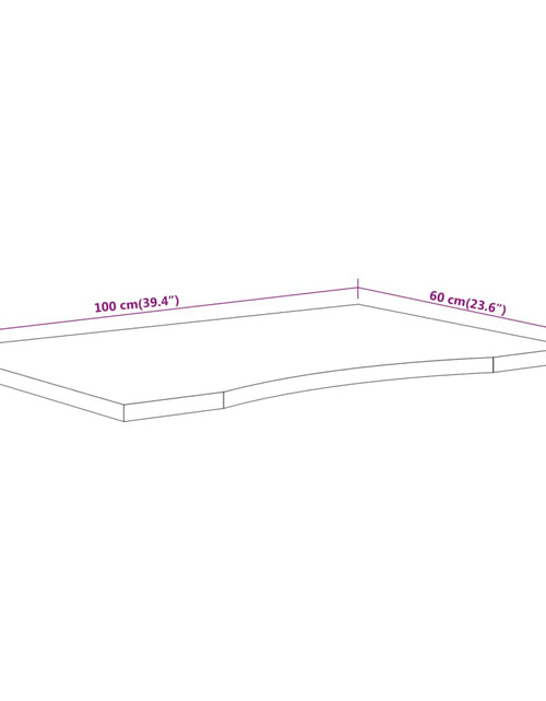 Încărcați imaginea în vizualizatorul Galerie, Blat de birou 100x60x2,5 cm dreptunghiular lemn masiv de acacia
