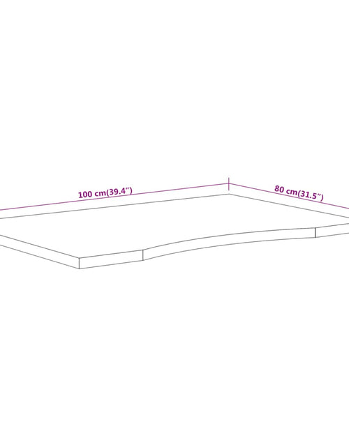 Încărcați imaginea în vizualizatorul Galerie, Blat de birou 100x80x2,5 cm dreptunghiular lemn masiv de acacia
