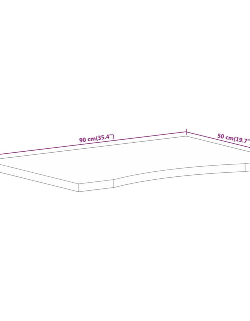 Загрузите изображение в средство просмотра галереи, Blat birou cu decupaj curbat 90x50x2,5 cm lemn masiv mango brut
