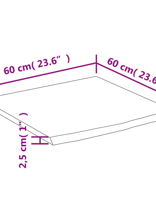 Încărcați imaginea în vizualizatorul Galerie, Blat de baie, 60x60x2,5 cm, pătrat, lemn masiv acacia
