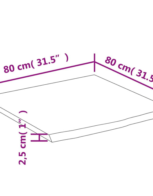 Încărcați imaginea în vizualizatorul Galerie, Blat birou 80x80x2,5 cm, pătrat, lemn masiv acacia margine vie
