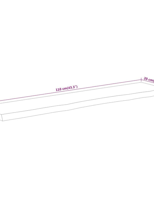 Încărcați imaginea în vizualizatorul Galerie, Raft perete 110x20x3,8cm dreptunghiular lemn acacia margine vie
