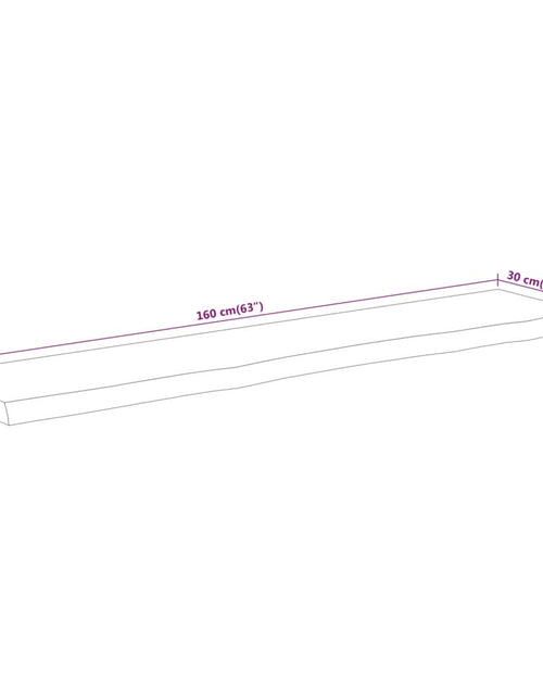 Загрузите изображение в средство просмотра галереи, Blat masă 160x30x3,8 cm dreptunghiular lemn acacia margine vie
