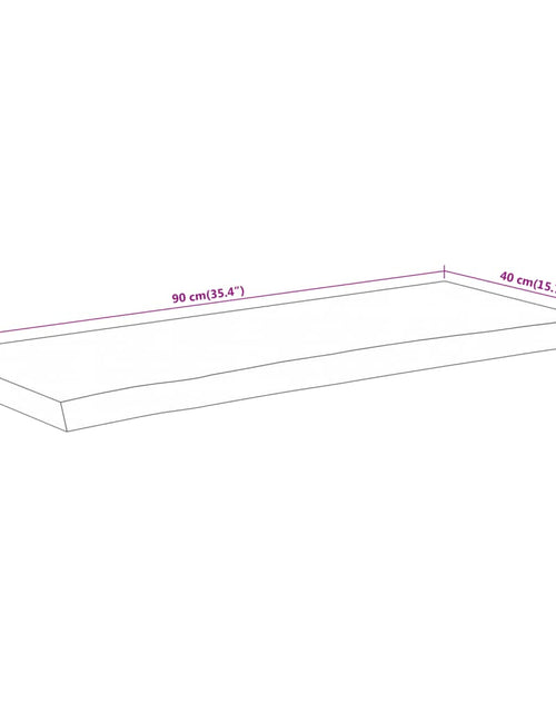 Загрузите изображение в средство просмотра галереи, Blat masă 90x40x3,8 cm dreptunghiular lemn acacia margine vie
