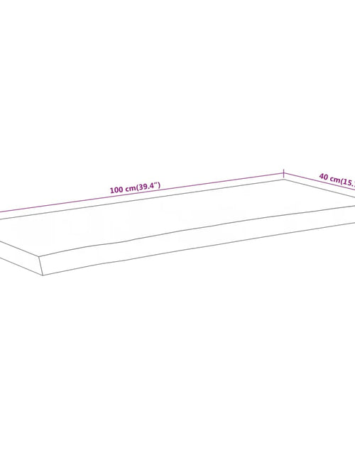 Загрузите изображение в средство просмотра галереи, Blat masă 100x40x3,8 cm dreptunghiular lemn acacia margine vie
