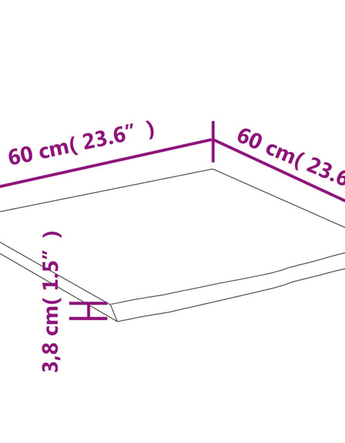 Încărcați imaginea în vizualizatorul Galerie, Blat de baie, 60x60x3,8 cm, pătrat, lemn masiv acacia
