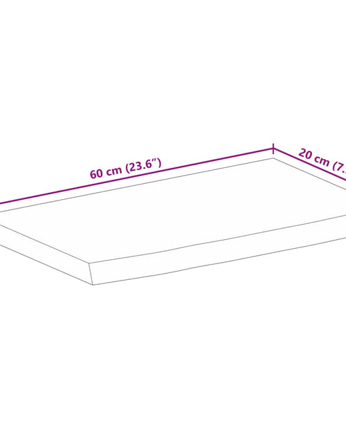 Încărcați imaginea în vizualizatorul Galerie, Blat de masă margine naturală, 60x20x2,5 cm, lemn masiv mango
