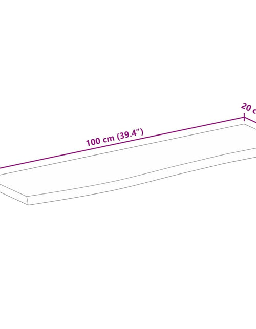 Încărcați imaginea în vizualizatorul Galerie, Blat de masă margine naturală, 100x20x2,5 cm, lemn masiv mango
