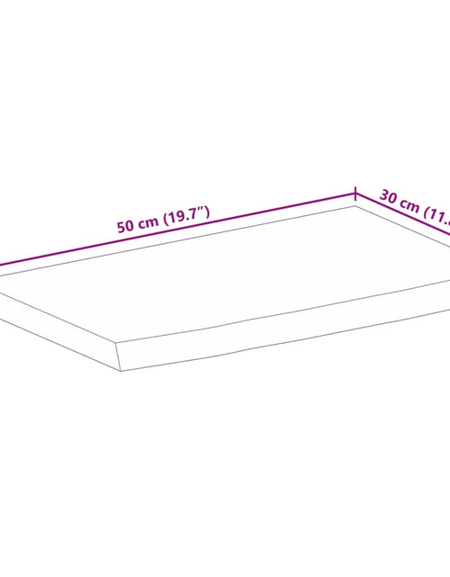 Încărcați imaginea în vizualizatorul Galerie, Blat de masă margine naturală, 50x30x2,5 cm, lemn masiv mango
