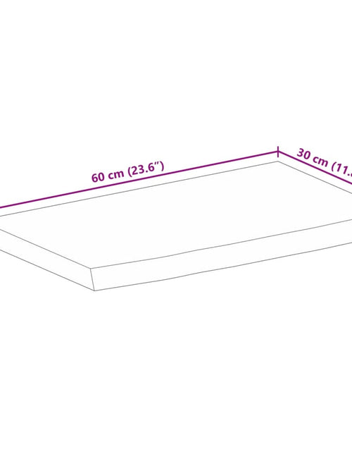 Încărcați imaginea în vizualizatorul Galerie, Blat de masă margine naturală, 60x30x2,5 cm, lemn masiv mango
