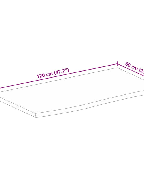 Încărcați imaginea în vizualizatorul Galerie, Blat de masă margine naturală, 120x60x2,5 cm, lemn masiv mango
