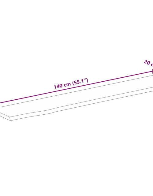Загрузите изображение в средство просмотра галереи, Blat de masă margine naturală, 140x20x3,8 cm, lemn masiv mango
