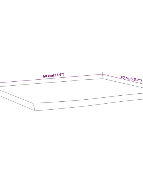 Încărcați imaginea în vizualizatorul Galerie, Blat masă 60x40x2,5 cm dreptunghiular lemn acacia margine vie
