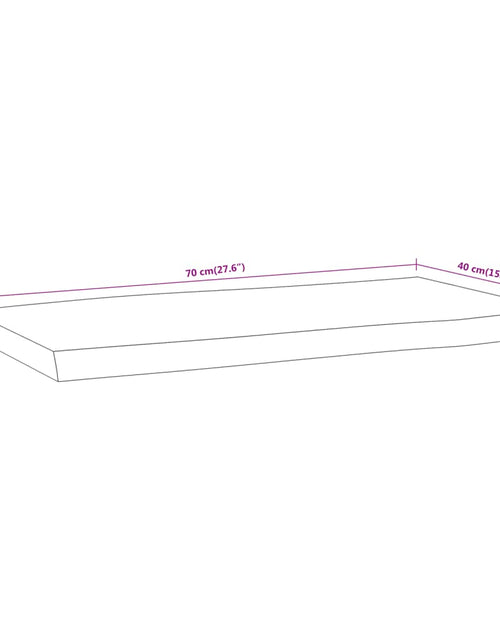 Încărcați imaginea în vizualizatorul Galerie, Blat masă 70x40x2,5 cm dreptunghiular lemn acacia margine vie
