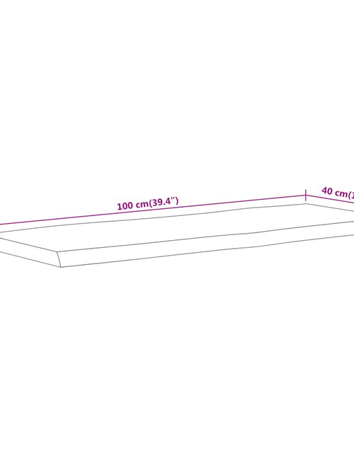 Încărcați imaginea în vizualizatorul Galerie, Blat masă 100x40x2,5 cm dreptunghiular lemn acacia margine vie
