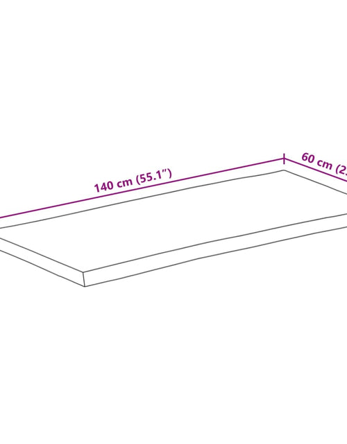 Încărcați imaginea în vizualizatorul Galerie, Blat masă, 140x60x2,5 cm dreptunghiular lemn acacia margine vie

