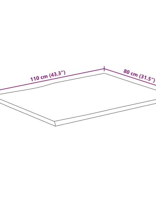 Загрузите изображение в средство просмотра галереи, Blat masă 110x80x3,8 cm dreptunghiular lemn acacia margine vie
