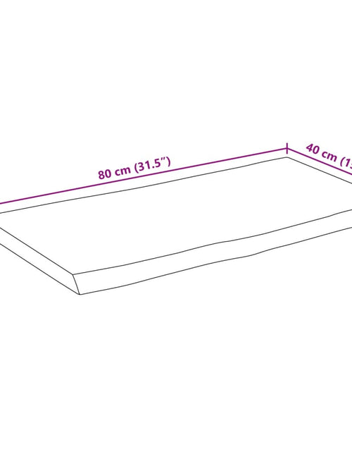 Загрузите изображение в средство просмотра галереи, Blat de masă contur organic 80x40x3,8 cm lemn masiv mango brut
