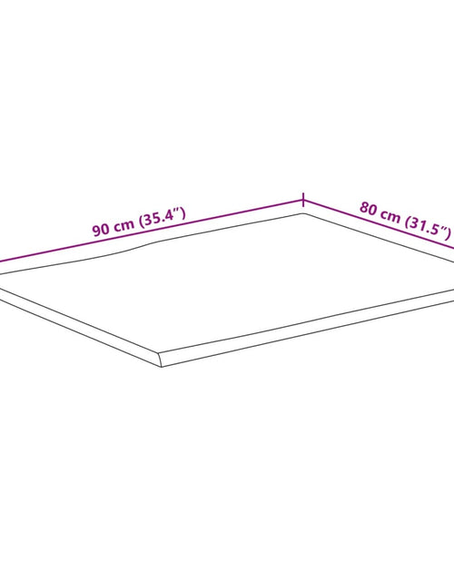 Încărcați imaginea în vizualizatorul Galerie, Blat de masă contur natural 90x80x3,8 cm lemn masiv mango brut
