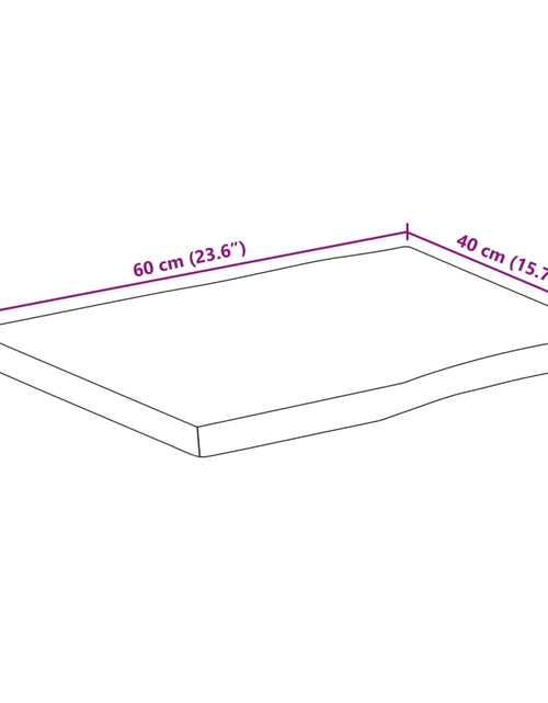 Încărcați imaginea în vizualizatorul Galerie, Blat masă cu margini naturale, 60x40x2,5 cm, lemn masiv mango
