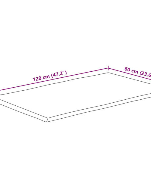 Încărcați imaginea în vizualizatorul Galerie, Blat masă cu margini naturale, 120x60x2,5 cm, lemn masiv mango
